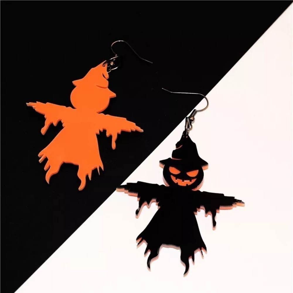 Jack-o’-Lantern Halloween Dangle Earrings - Picture 3 of 5